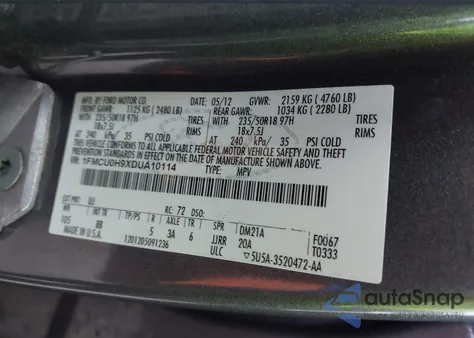 2013 Ford Escape Sel from USA, damaged, VIN 1FMCU0H9XDUA10114